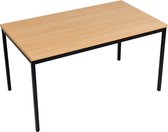 Furni24 Multifunctionele tafel 160 x 80 cm - computertafel - bureau - werktafel in beuken decor/ zwart