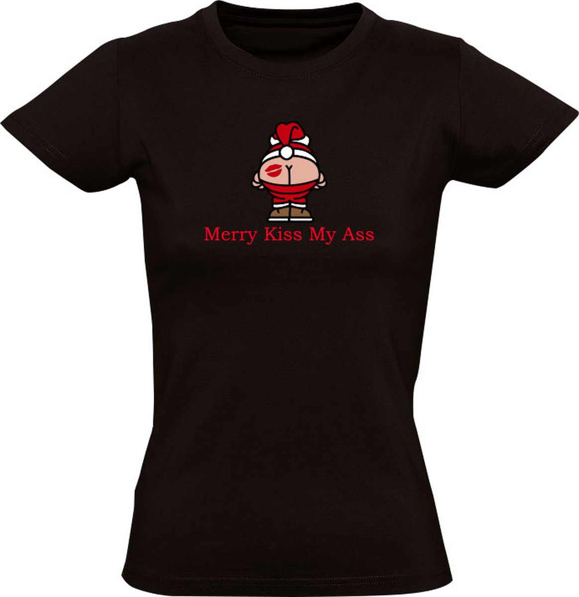 Merry kiss my ass Dames T-shirt kerst feest kerstmis christmas