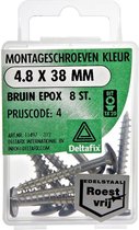 Deltafix montageschroef kleur standaard r.v.s. a2 / bruin 4.8 x 38 mm 8 st.