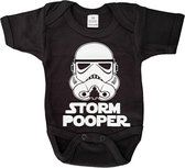 Romper | Storm Pooper | Maat 56 | Baby | van LTM baby | Kraamcadeau | Zwart |