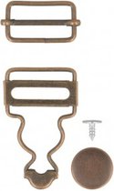 Fermeture Salopette bronze 2 pièces 25mm - clips pour salopette