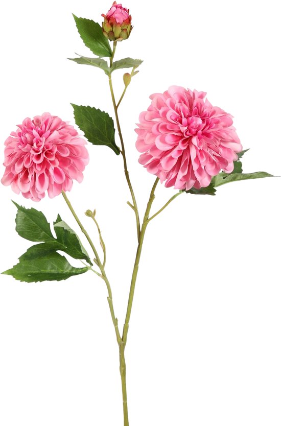 Viv! Home Luxuries Dahlia - zijden bloem - roze - 71cm