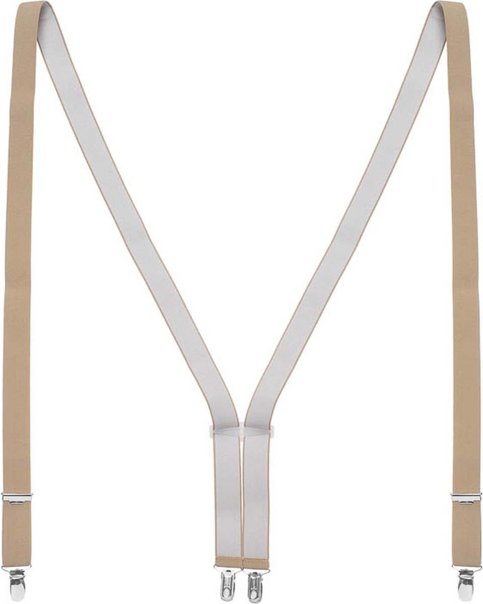 Daspartout - beige bruine bretels - vier stevige clips - H model