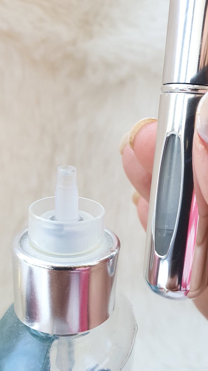 Reizen Parfum Verstuiver - Cosmetica - Aluminium - Pomp Spray - Fles ZILVER