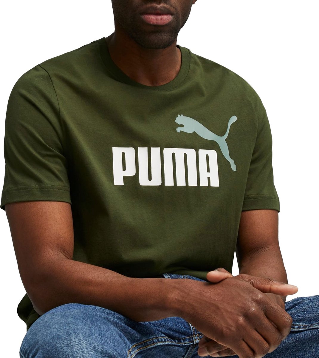 Puma ESS+ Col 2 Logo heren T-shirt Groen