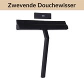Douchewisser Zwart met Magneetstrip - Badkamer Accessoires - Raamwisser - Trekker Douche - Silicone - 21cm x 20cm