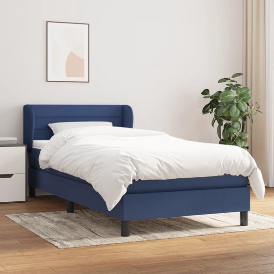 The Living Store boxspringbed - Massage - Bed - 193 x 93 x 78/88 cm - Blauw