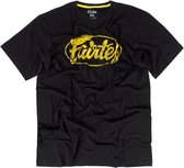 Fairtex TST148 Logo T-Shirt - Zwart - opdruk goud - maat XL