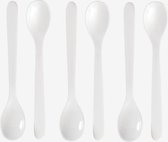 6 eierlepels wit - kunststof egg spoons - Eierlepel wit - Koffielepels - Theelepels - Dessertlepels - Lepels