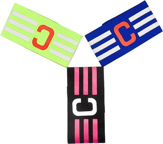 Lot De 4 Brassards De Capitaine De Foot Ajustables Pour Enfants Et Adultes – Bleu, Jaune, Gris, Rose