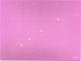 Snijmat 90 x 60 cm, roze, zelfherstellend, aan beide zijden bedrukt, metrische indeling/snijonderlegger/bureauonderlegger/A1/90x60/hoekmaten 15°