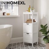 IN.HOMEXL - Meuble de salle de bain Nile - Meuble avec 2 tiroirs - Meuble de salle de bain - Meuble de salle de bain - Meuble de rangement - Meuble de cuisine - 30x30x89 cm - Wit