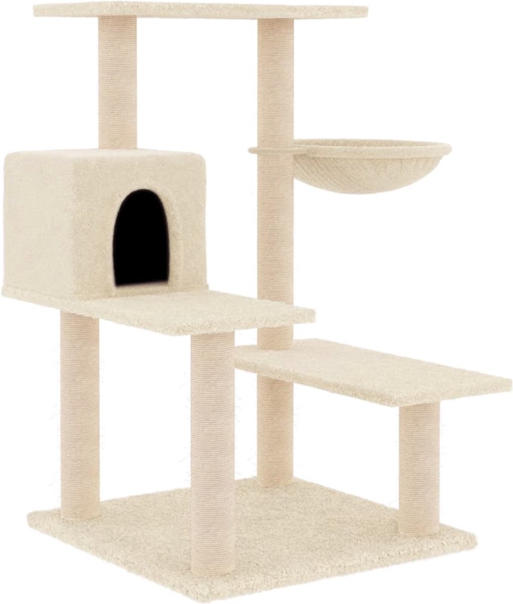 vidaXL Kattenmeubel met sisal krabpalen 82,5 cm crèmekleurig