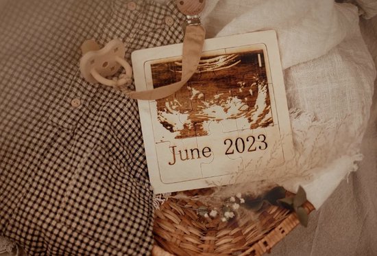 Puzzle en bois BolleToet avec échographie - annonce de grossesse