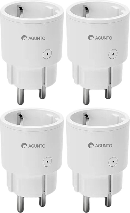 Agunto AGU-SP1 Slimme Stekker 4 Stuks - Smart Plug - Tijdschakelaar - Energiemeter - Google Home