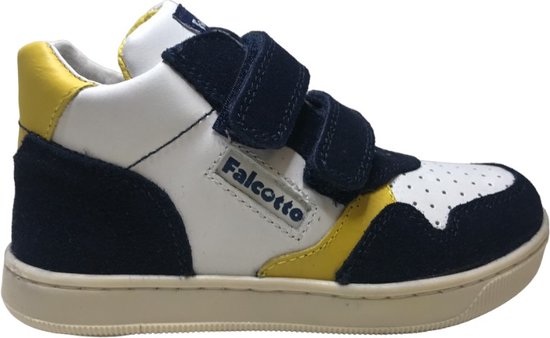 Falcotto Klip Mt 20 velcro s hoge lederen sportieve sneakers Wit Navy bol