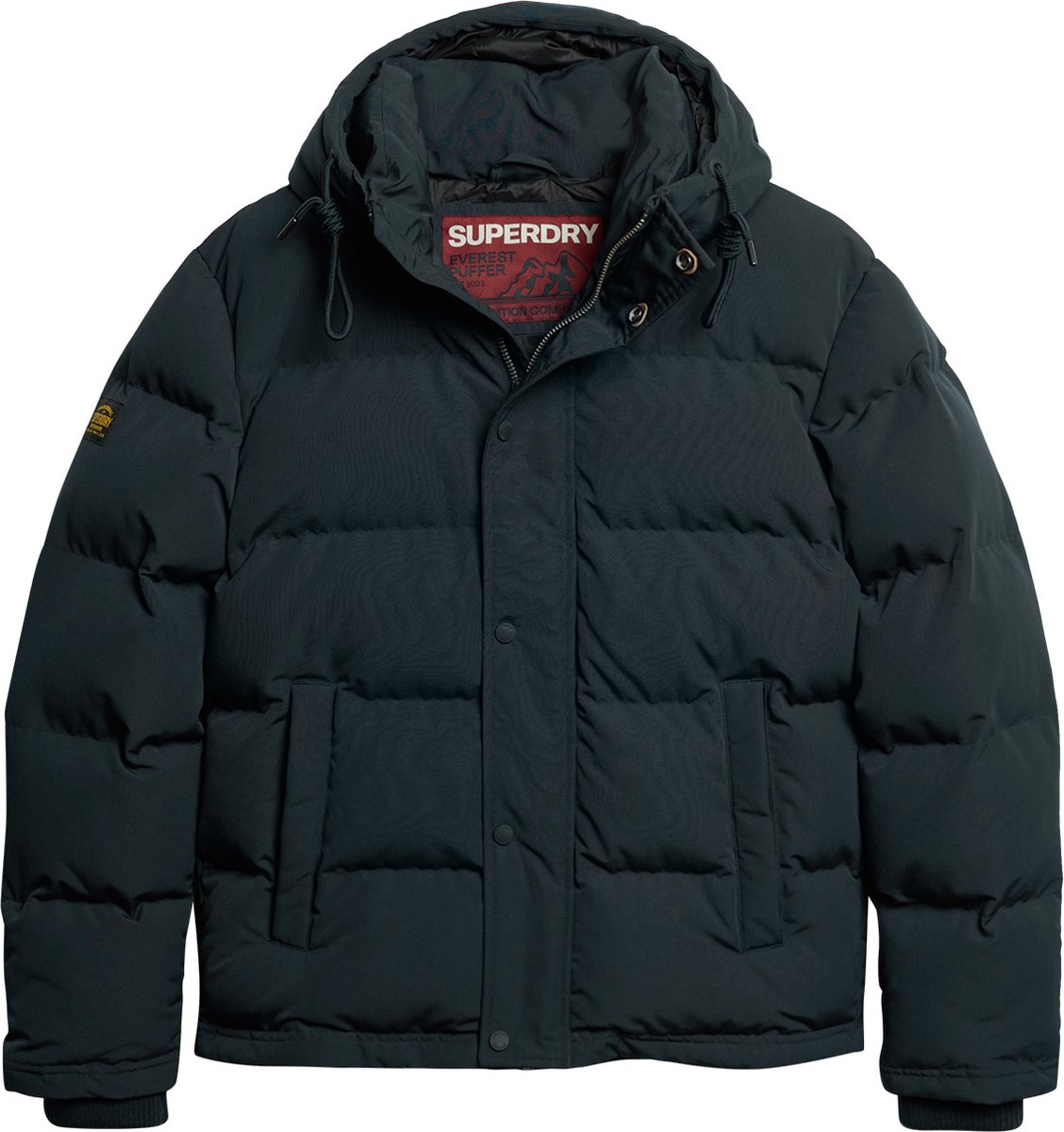 Superdry Everest Short Hooded Puffer Heren Jas Nordic Chrome 2Xl Blauw