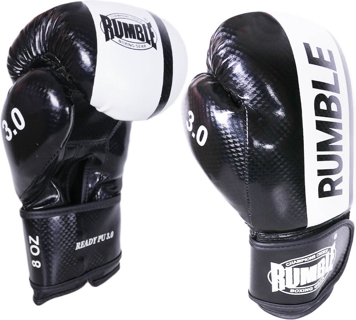 Bokshandschoen Rumble Junior 3.0 PU Zwart/Wit 8 Oz