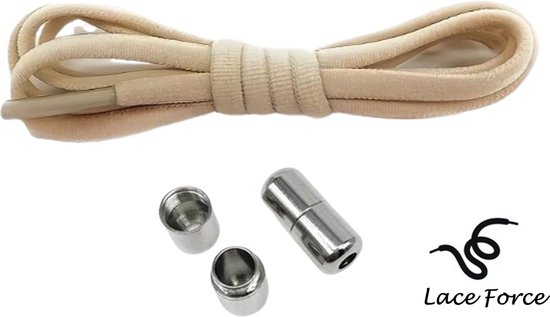 Lace Force® veters - (licht bruin) - niet strikken - elastische veters - no tie - schoenveters - sportveters - rond - schoenveters - kinderveters