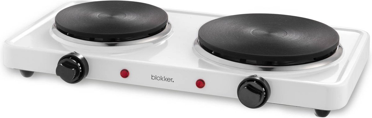 Blokker Elektrische Kookplaat - 2 Pits - Vrijstaand - 1000 en 1500 Watt -  Wit | bol.com