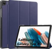 Case2go - Housse de tablette pour Samsung Galaxy Tab A9 (2023) - Housse à trois volets avec fonction auto/réveil - 8 pouces - Blauw