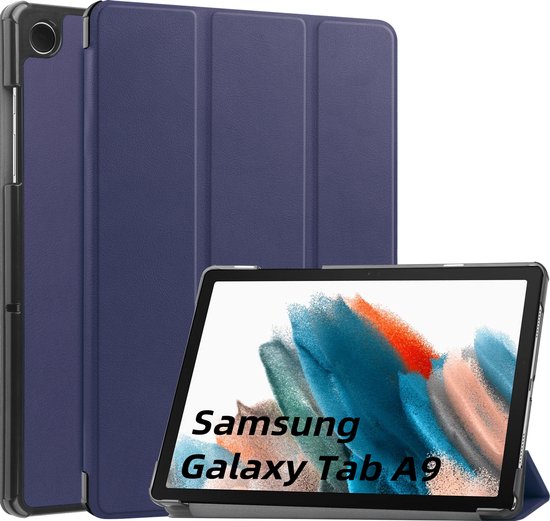 Case2go - Tablet hoes geschikt voor Samsung Galaxy Tab A9 (2023) - Tri-fold hoes met auto/wake functie - 8 inch - Blauw