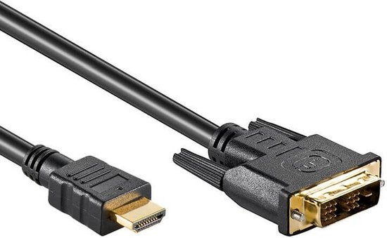 Powteq - DVI-D naar HDMI (en andersom) - 15 meter - Gold-plated - DVI-D Single link (18 + 1 pin) - Standaard HDMI