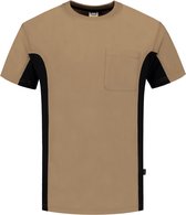 Tricorp t-shirt bi-color - Workwear - 102002 -  khaki-zwart - maat XXXL