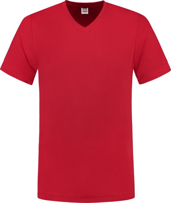Tricorp T-shirt V-hals fitted - Casual - 101005 - Rood - maat 3XL