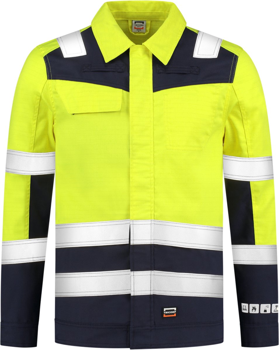 Tricorp 403015 Werkjas Multinorm Bicolor - Fluo Geel/Inkt - L