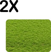 BWK Luxe Placemat - Groen Gras - Set van 2 Placemats - 40x30 cm - 2 mm dik Vinyl - Anti Slip - Afneembaar