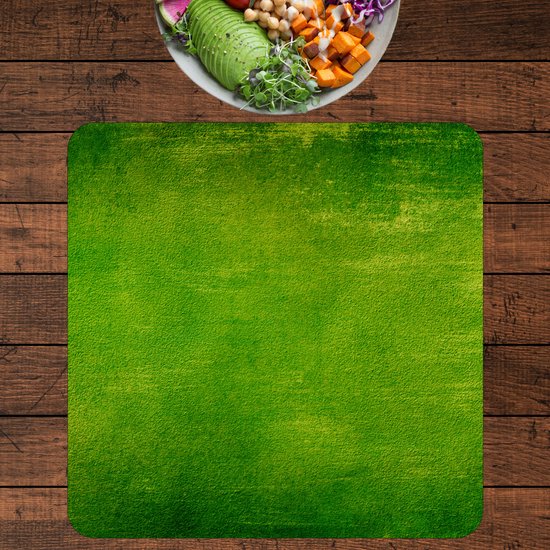BWK Stevige Placemat - Groene Vegen Achtegrond - Set van 6 Placemats - 40x40 cm - 1 mm dik Polystyreen - Afneembaar