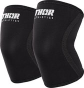 Thor Athletics Knee Sleeves - Kniebrace - Knee Sleeves Powerlifting - 7mm - Zwart - Maat (XS)