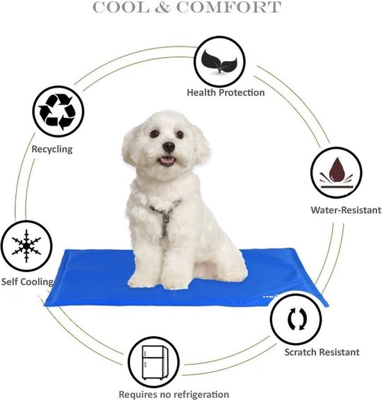 Oslueidy, 2 stuks honden koelmat, herbruikbare huisdier koelmat, zelfkoelend bed, anti-slip hondenmat, groot, niet-giftig, voor kleine, middelgrote, grote, honden, katten