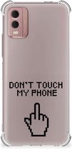 Smartphonehoesje Nokia C32 Telefoon Hoesje met doorzichtige rand Finger Don't Touch My Phone
