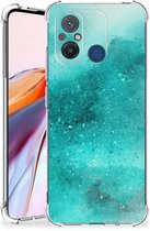 Telefoon Hoesje Xiaomi Redmi 12C Case Anti-shock met transparante rand Painting Blue