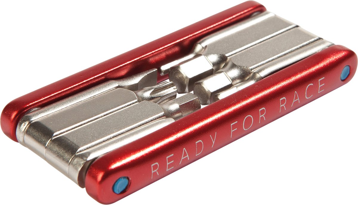 RFR Multi Tool 8 - Fietsgereedschap - 5 binnenzeskantsleutels/Torx 25/Philips/Sleufschroevendraaier - Aluminium/Staal - Rood