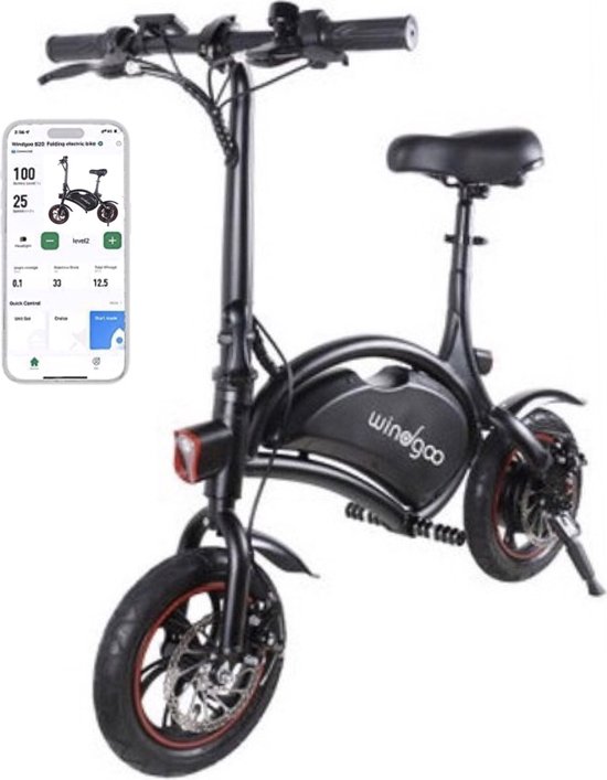 Windgoo B3 - Elektrisch mini scooter - E step - APP IOS Android - 250W - 6 Ah - Zwart