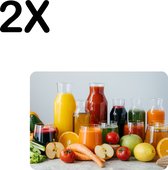 BWK Luxe Placemat - Gezonde Fruit en Groente Sappen - Set van 2 Placemats - 35x25 cm - 2 mm dik Vinyl - Anti Slip - Afneembaar