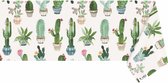 Raved Uitwasbaar Tafelzeil Cactussen 140 cm x 140 cm - Groen - Katoen - Polyester - Uitwasbaar