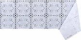 Raved Tafelzeil Kanten Bloemen  140 cm x  50 cm - Wit - Polyester - Afwasbaar - Feestdagen