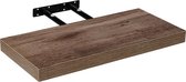 Muurplank - Wandplank zwevend - Wandplank - Draagvermogen 10 kg - MDF - Staal - Warme houttinten - 110 x 23,5 x 3,8 cm