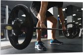Vlag - Mens - Spieren - Schoenen - Oefening - Sporten - Fitness - Sportschool - Gewichten - 105x70 cm Foto op Polyester Vlag