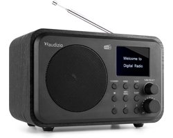 DAB radio met Bluetooth - Audizio Milan - DAB radio retro met accu en FM radio - Zwart