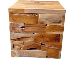 Houtenzuil-Teakhout-houten sokkel-45x45x45cm-Koloniaal Teakhuis