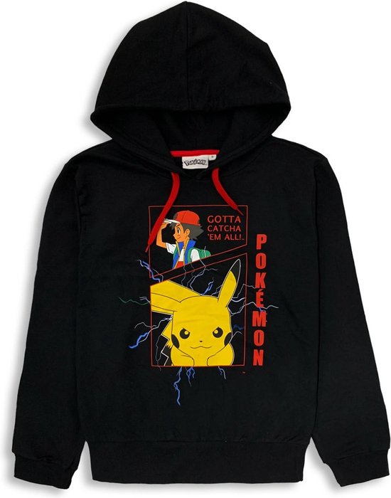 Sweat à capuche avec cordon de serrage Pokémon - Pokémon - Pikachu et Ash.  Taille S | bol.com
