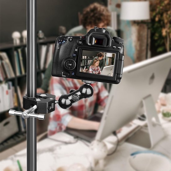Support de bureau pour appareil photo avec rotule réglable à 360 °, support  de lampe de