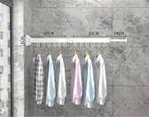 Wanddroogrek Inklapbaar 12 Haken - Droogrek Muur Wandmontage Ophangbaar - Clothes Rack Uitschuifbaar + Montage Kit - Wit