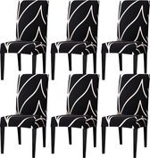 Housses de Chaise Lot de 6 Housses de Chaise Extensibles pour chaises de Salle à Manger, Housses de Chaise de décoration de Protection de chaises lavables Amovibles pour la Maison, Cuisine, hôtel, Restaurant, Banquet, Mariage, fête