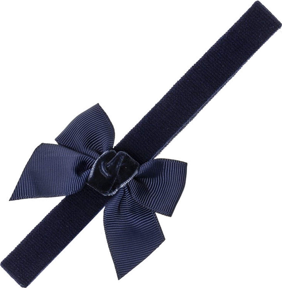 Siena Haarband Velvet Strik (6cm) | Zacht rekbaar bandje | Baby/Kind | Navy/Donkerblauw | 7375